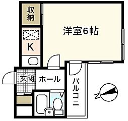 アーバンミササ 1Kの間取図画像