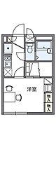 レオパレスＬＡＣ 1階1Kの間取り