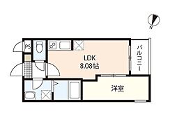セブンプロート草津南 1階1LDKの間取り
