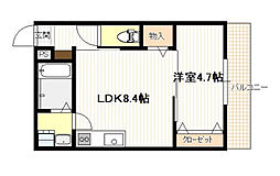 宇品御幸五丁目新築(仮称) 2階1LDKの間取り