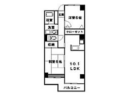 メゾンブランシュ 3階2LDKの間取り
