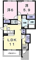 パストラーレ　ムジカ　I 1階2LDKの間取り