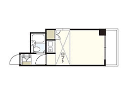 アメニティ吉島通り 5階ワンルームの間取り