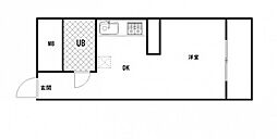 京急西広島マンション 6階ワンルームの間取り