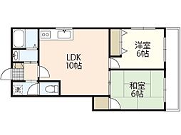 オルゴグラード広島 9階2LDKの間取り