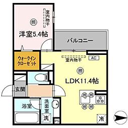 サンドルフ高須 1LDKの間取図画像