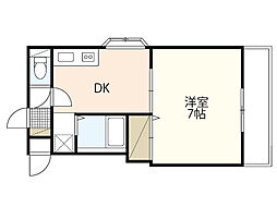 RISE堺町 1LDKの間取図画像
