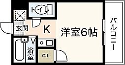 ウインディア海老園 1Kの間取図画像