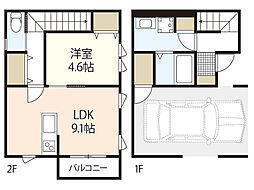 CanalCourtG 1LDKの間取図画像
