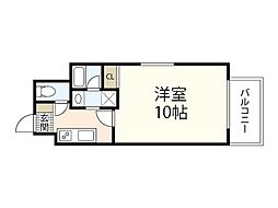 プランドール五日市 1Kの間取図画像