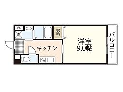 T.Y.Tハピネス 1Kの間取図画像