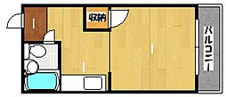第2本川ビル ワンルームの間取図画像