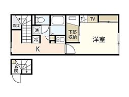 レオパレス行友 1Kの間取図画像