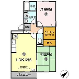 セジュール八幡 2LDKの間取図画像