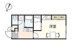 レオパレスKen 1Kの間取図画像