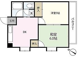竹屋町原野ビル 1DKの間取図画像