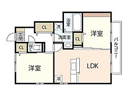 ビビッドコートA 2LDKの間取図画像