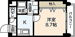 SPICA白島 1Kの間取図画像