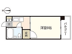 コーポ中広 1Kの間取図画像