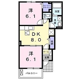 グランシャリオA 2DKの間取図画像
