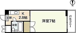 アピア大手町 1Kの間取図画像