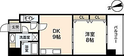 ビリオネアS竹屋 1LDKの間取図画像
