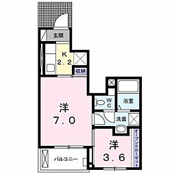クオーレコイン通り 1SKの間取図画像