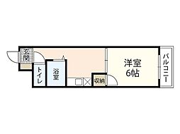 コーポ佐伯 1DKの間取図画像