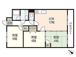 プリメゾン相田 3LDKの間取図画像