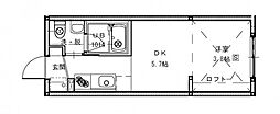 ニホコーポラス3 ワンルームの間取図画像