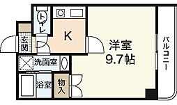 ピア御幸 1Kの間取図画像