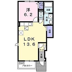 メゾン・アプリシエB棟 1LDKの間取図画像