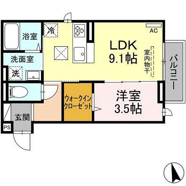DMK-23 ｜広島県広島市西区草津本町(賃貸アパート1LDK・1階・34.14㎡)の写真 その2