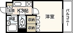 ＦＫビル 5階1Kの間取り