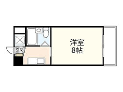 グレース幟町 6階1Kの間取り