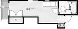 第2和秀ビル 4階ワンルームの間取り