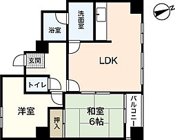 HKビル 5階2LDKの間取り