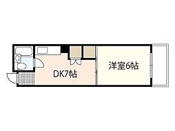 和秀舟入本町ビル 3階1DKの間取り