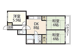 ダイアパレス大芝 3DKの間取図画像