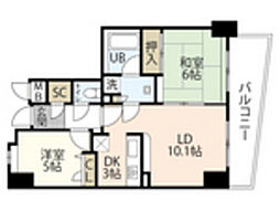 ファミール比治山通り 4階2LDKの間取り