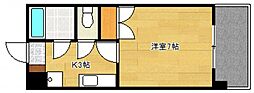 コンフォール三滝 3階1Kの間取り