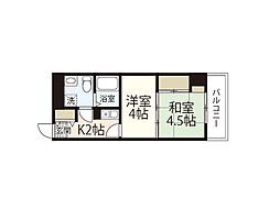 ラシャンティ本川 2Kの間取図画像
