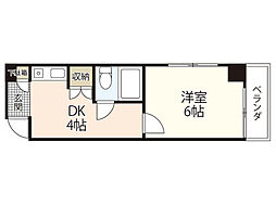 K.ishida 5階1DKの間取り