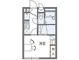 レオパレスEspoir　Asahi 1階1Kの間取り