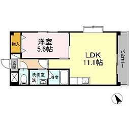 コンフォール空港通り 6階1LDKの間取り
