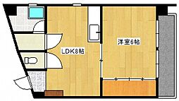 和秀大須賀ビル 2階1LDKの間取り