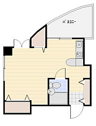 中川ビル 4階ワンルームの間取り