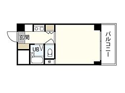 プラネットパーク牛田旭 5階1Kの間取り