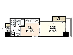 プレシャス・コーホー 2階1DKの間取り