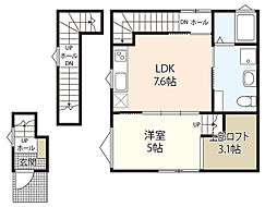 s.a.box寺家A棟 3階1LDKの間取り